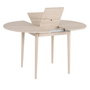 Hanah Home Mesa de Comedor Extensible Travertino y Roble, Tablero de Melamina 18mm, Patas de Madera, 100x100x75 cm (Extiende a 131 cm)